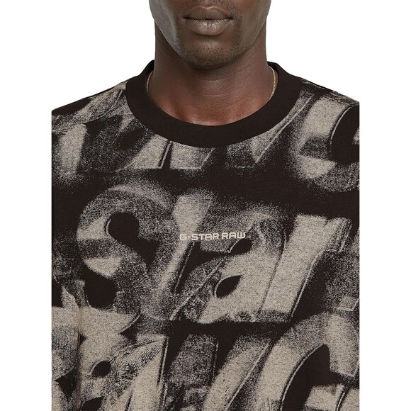 G-Star Raw T-Shirt, Mens XL, G-Star Light Chalk Sprayed Letters Crewneck T-Shirt - Picture 6 of 15